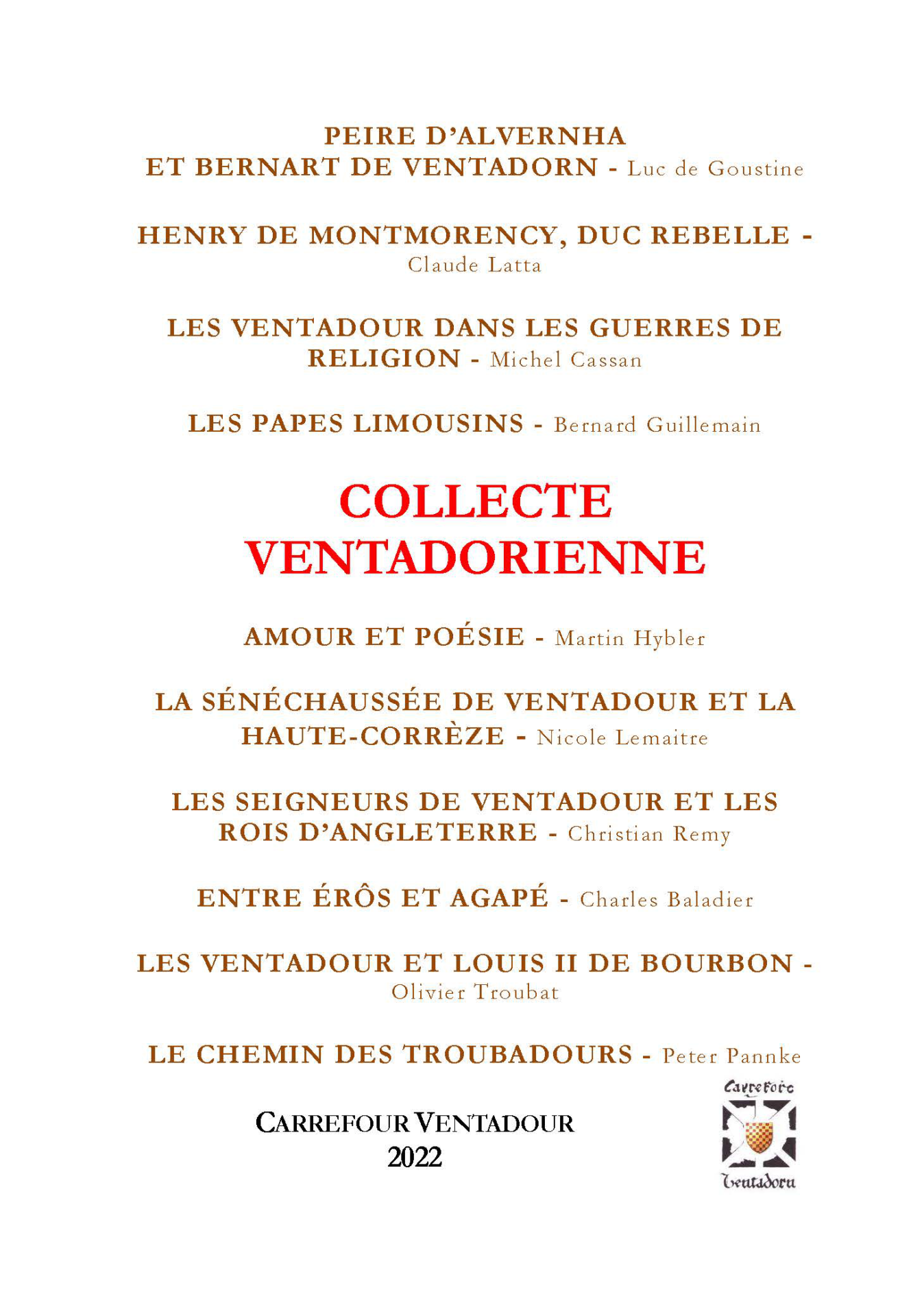 Collecte ventadorienne : réédition groupée des Cahiers parus de 1998 À 2003